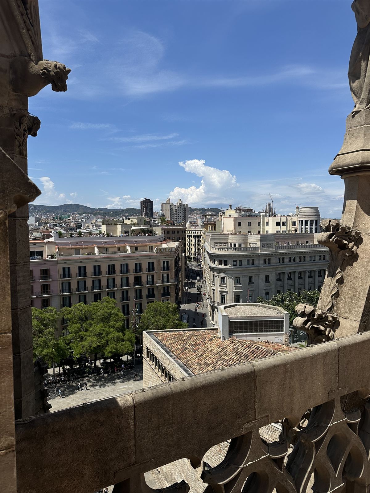 Barcelona rooftops from the Sagrada Família tower